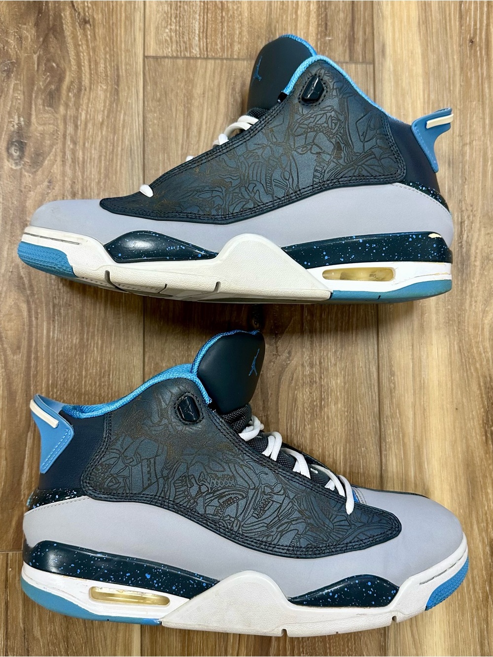Nike Air Jordan Dub Zero Shoes, Wolf Grey University Blue, 311046-007, Men’s 10